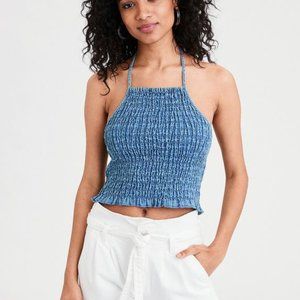 NWOT American Eagle Smocked Halter Top